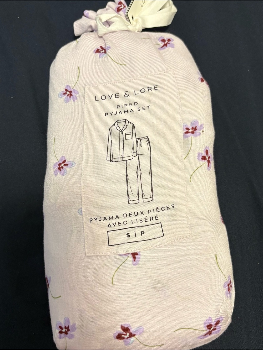 Love & Lore Pink Floral Piped Pajama Set - Women's S/P